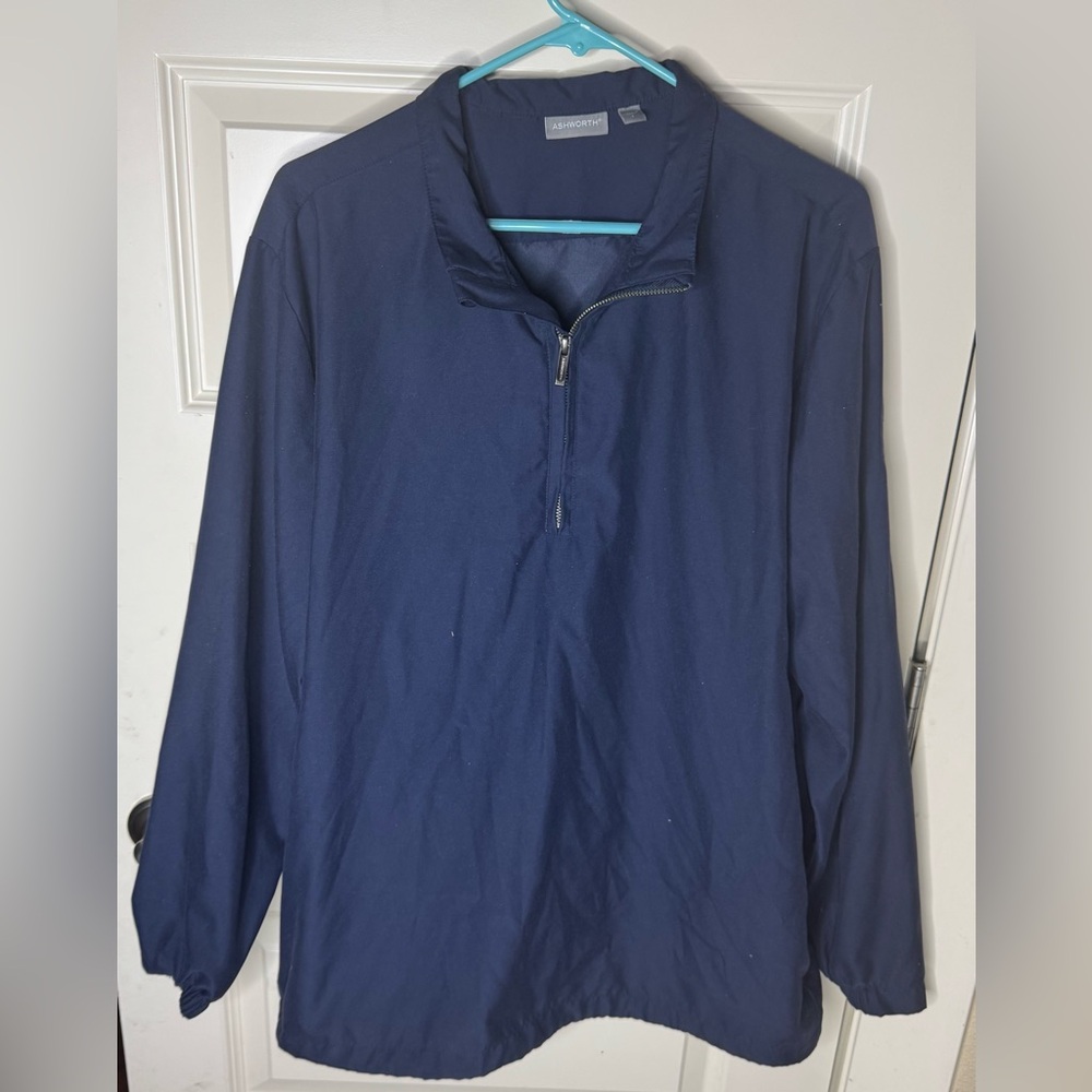 Ashworth Men’s Half Zipper Navy Golf Pullover Jacket, size L